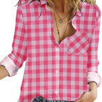 Zeagoo Women's Long Sleeve Button Down Flannel Shirts Plaid Shacket