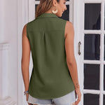 Zeagoo Womens Sleeveless Button Down Shirt with Pockets