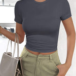 Zeagoo Women's T-Shirt Crew Neck Short Sleeve Crop Tops (DE Only)