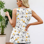 Zeagoo Women's Tank Tops Pleated Floral Flowy Boho Tunic Shirts