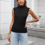 Zeagoo Women's Mock Turtle Neck Sweater Vest Shirts