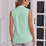 Zeagoo Womens Sleeveless Button Down Shirt with Pockets