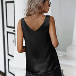 Zeagoo Women's Satin Tank Top Sleeveless Blouse Top (DE Only)