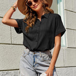 Zeagoo Womens Button Down Shirts Casual Short Sleeve Shirt