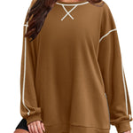 Zeagoo Women's Oversized Sweatshirts Hoodies Side Zipper Pullover