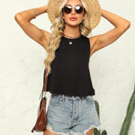 Zeagoo Women's Summer Crop Tank Tops 2024 Casual Crewneck Cropped Tops Graphic Loose Fit Sleeveless Shirts