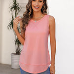 Zeagoo Women's Tank Tops Crew Neck Sleeveless Floral Tops