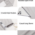Hooded Long Cardigans Maxi Cardigan with Hood Open Front Lightweight Duster Coat with Pocket - Zeagoo (Us Only)