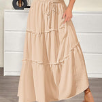 Zeagoo Womens Casual Maxi Skirts High Waist Boho Skirts