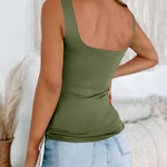 Zeagoo Women's Square Neck Double Lined Tank Tops