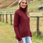 Zeagoo Women's Turtleneck Sweater Fall Winter Chunky Knitted Pullover