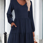 Zeagoo Women's Long-Sleeve V-Neck Winter Dress (DE Only)