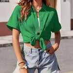 Zeagoo Womens Button Down Shirts Casual Short Sleeve Shirt