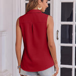 Zeagoo Womens Sleeveless Button Down Shirt with Pockets