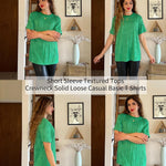 Zeagoo Womens Oversized T-Shirt Summer Casual Tops Short Sleeve Textured Shirts Fashion Loose Fit Tee Tops 2024