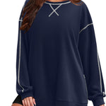 Zeagoo Women's Oversized Sweatshirts Hoodies Side Zipper Pullover