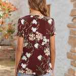 Zeagoo Women's Tunic Tops Short Sleeve Floral Boho Casual T Shirts