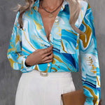 Zeagoo Womens Button Down Shirt Long Sleeve Blouse Business Work Tops Dressy Casual Floral Printed Outfits with Pocket