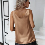 Zeagoo Women's Satin Tank Top Sleeveless Blouse Top (DE Only)