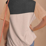 Zeagoo Womens Casual Color Block Tops Short Sleeve T Shirts