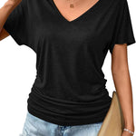 Zeagoo Women's Short Sleeve Shirts V Neck Blouse