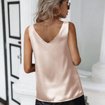 Zeagoo Women's Satin Tank Top Sleeveless Blouse Top (DE Only)