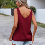 Zeagoo Women's Satin Tank Top Sleeveless Blouse Top (DE Only)