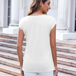 Zeagoo Women's V-Neck Short Sleeve T-Shirt with Pocket Top (DE Only)