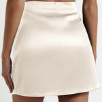 Zeagoo Women's Satin Skirt Elastic Waist A Line Skirts (DE Only)