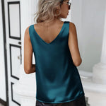 Zeagoo Women's Satin Tank Top Sleeveless Blouse Top (DE Only)