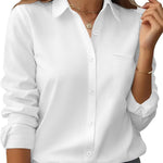 Zeagoo Womens Button Down Shirt Long Sleeve Blouse Business Work Tops Dressy Casual Floral Printed Outfits with Pocket
