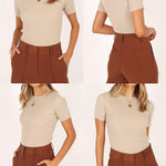 Zeagoo Women's Short Sleeve Basic Slim Fit Tops