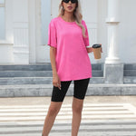 Zeagoo Womens Oversized T-Shirt Summer Casual Tops Short Sleeve Textured Shirts Fashion Loose Fit Tee Tops 2024