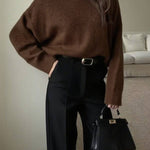 Loose-fitting casual long-sleeved top