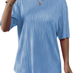Zeagoo Womens Oversized T-Shirt Summer Casual Tops Short Sleeve Textured Shirts Fashion Loose Fit Tee Tops 2024
