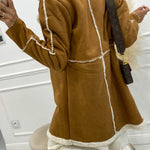 Fashionable Lamb Wool Patchwork Casual Jacket