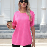 Zeagoo Womens Oversized T-Shirt Summer Casual Tops Short Sleeve Textured Shirts Fashion Loose Fit Tee Tops 2024