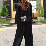 Loose Urban Gray Wide Leg Elastic Waist Pants