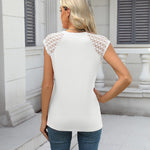 Zeagoo Women's Lace Cap Sleeve Tops Pleated Tank Tops