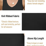 Zeagoo Womens Ribbed Tank Tops V Neck Slim Fit Knit Shirts