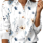 Zeagoo Womens Button Down Shirt Long Sleeve Blouse Business Work Tops Dressy Casual Floral Printed Outfits with Pocket