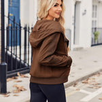 Zeagoo Womens Corduroy Knit Hoodies Zip Up Shirt Jacket