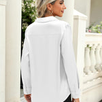 Zeagoo Women's Satin Blouse Elegant V-Neck Silk Blouse (DE Only)