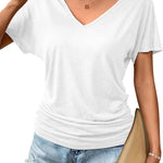 Zeagoo Women's Short Sleeve Shirts V Neck Blouse