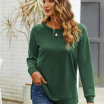 Zeagoo Womens Sweatshirts Lightweight Cable Knit Sleeve Sweaters