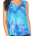 Floral V Neck Pleated Flowy Tank Top - Zeagoo (Us Only)