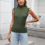 Zeagoo Women's Mock Turtle Neck Sweater Vest Shirts