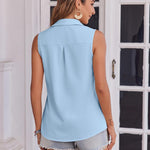 Zeagoo Womens Sleeveless Button Down Shirt with Pockets