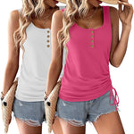 Zeagoo Womens Tank Tops 2 Pack U Neck Sleeveless Tops