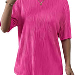 Zeagoo Womens Oversized T-Shirt Summer Casual Tops Short Sleeve Textured Shirts Fashion Loose Fit Tee Tops 2024